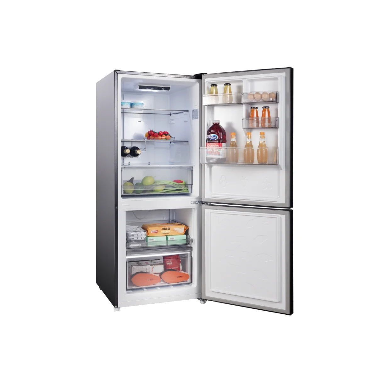 Chiq Black steel 283L bottom mount fridge