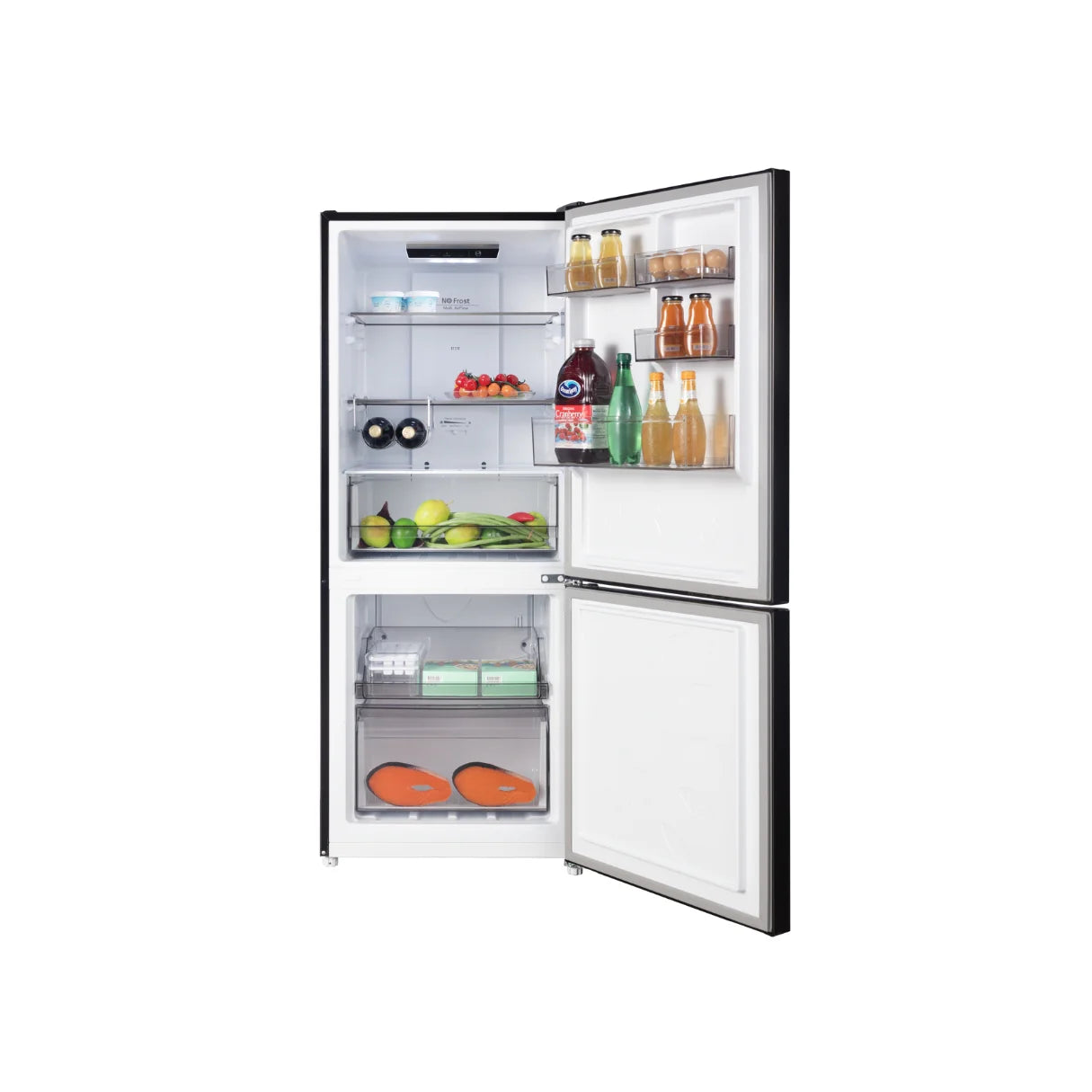 Chiq Black steel 283L bottom mount fridge