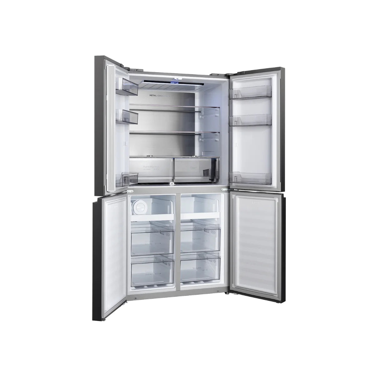 Chiq Black Steel 601L Cross door fridge