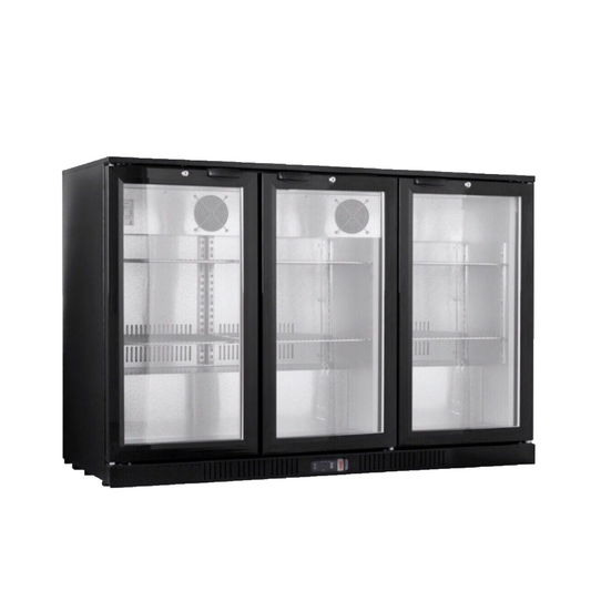 Eurotag 328lt Commercial 3 door under bench bar display fridge