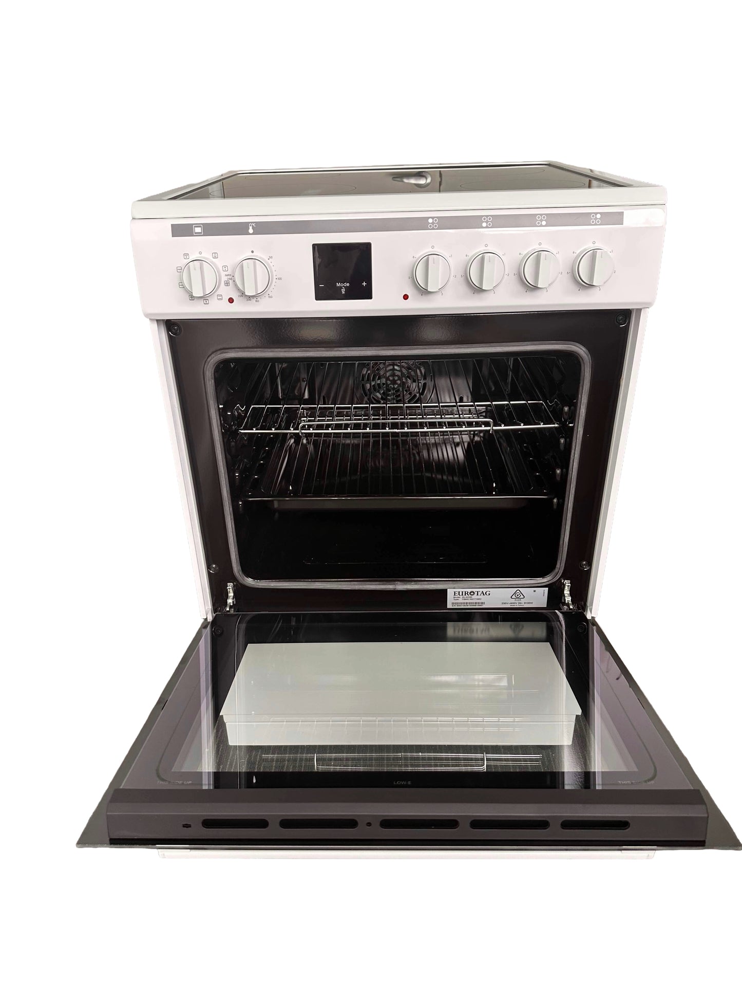 Eurotag 60cm Freestanding ceramic electric oven - White