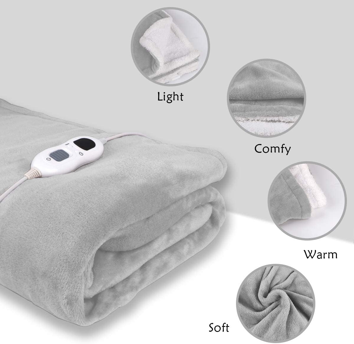 Mirelli Heated thick sherpa single throw blanket