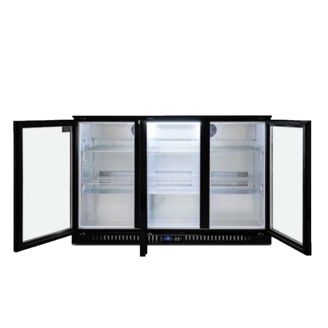 Eurotag 328lt Commercial 3 door under bench bar display fridge