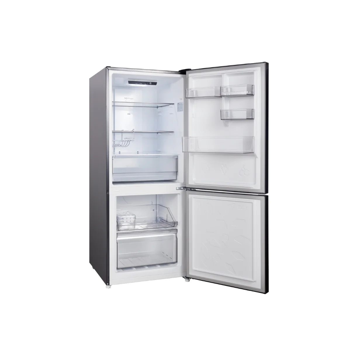 Chiq Black steel 283L bottom mount fridge