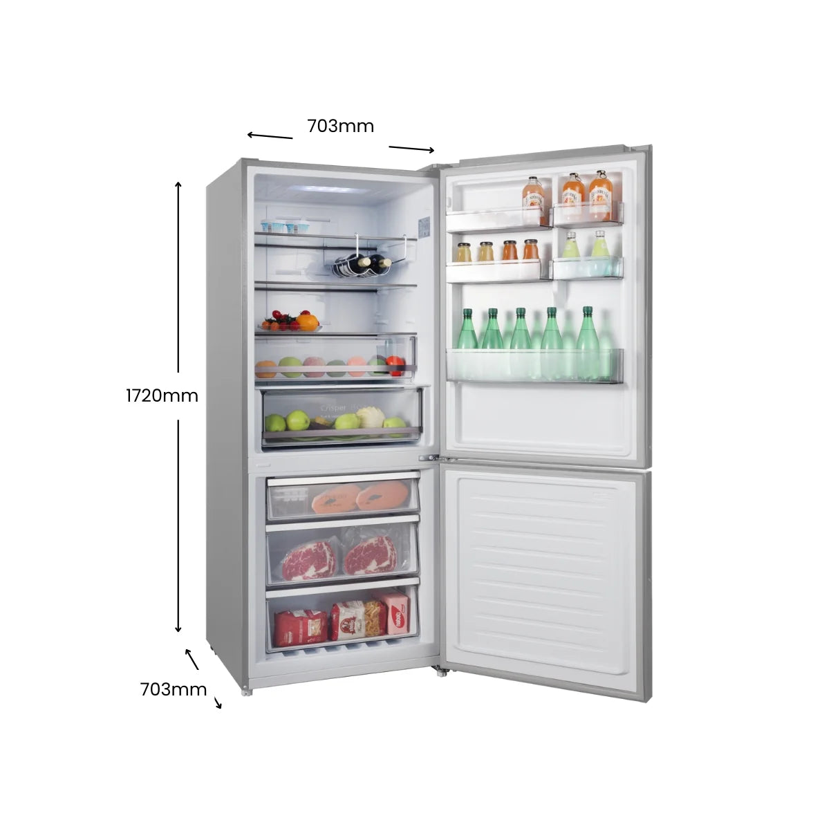 Chiq Silver 6 star 396L Bottom mount fridge