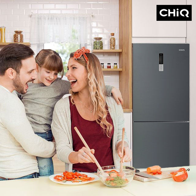 Chiq 396L Black bottom mount fridge