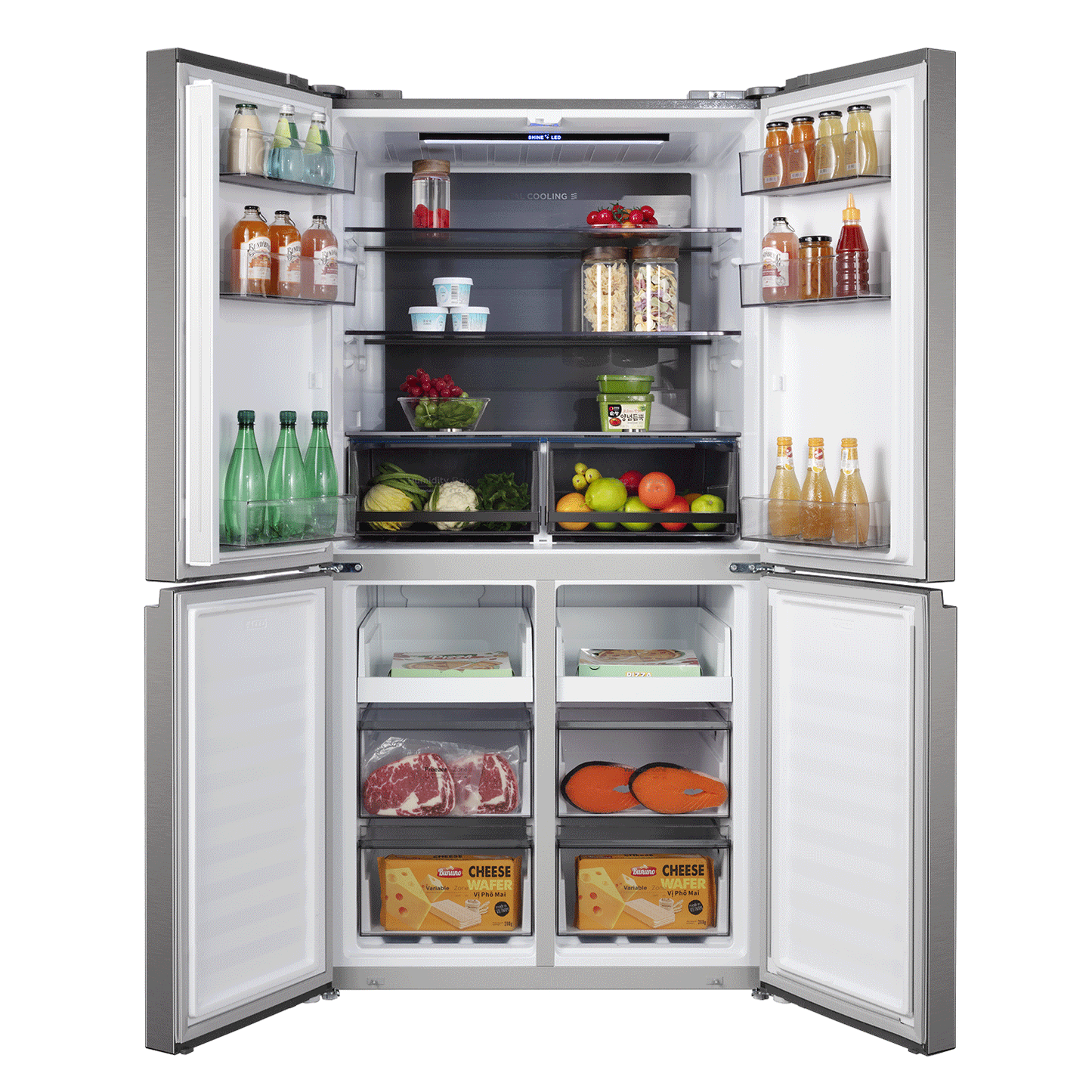 Chiq 601L Silver French door refrigerator