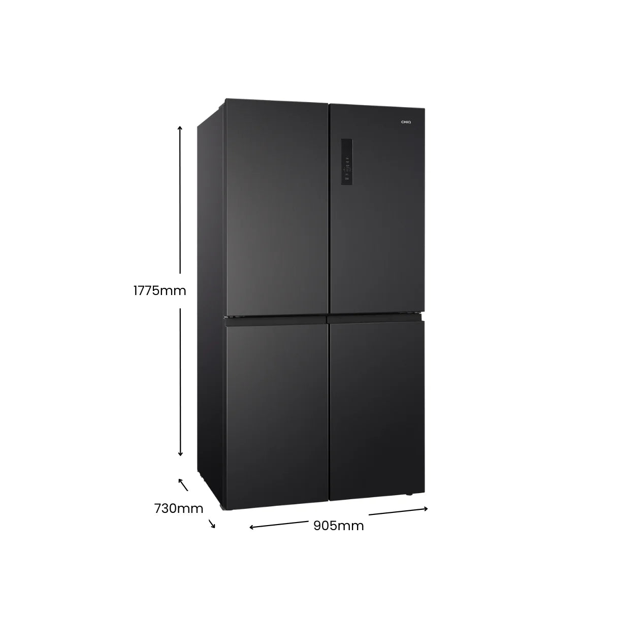 Chiq Black Steel 601L Cross door fridge