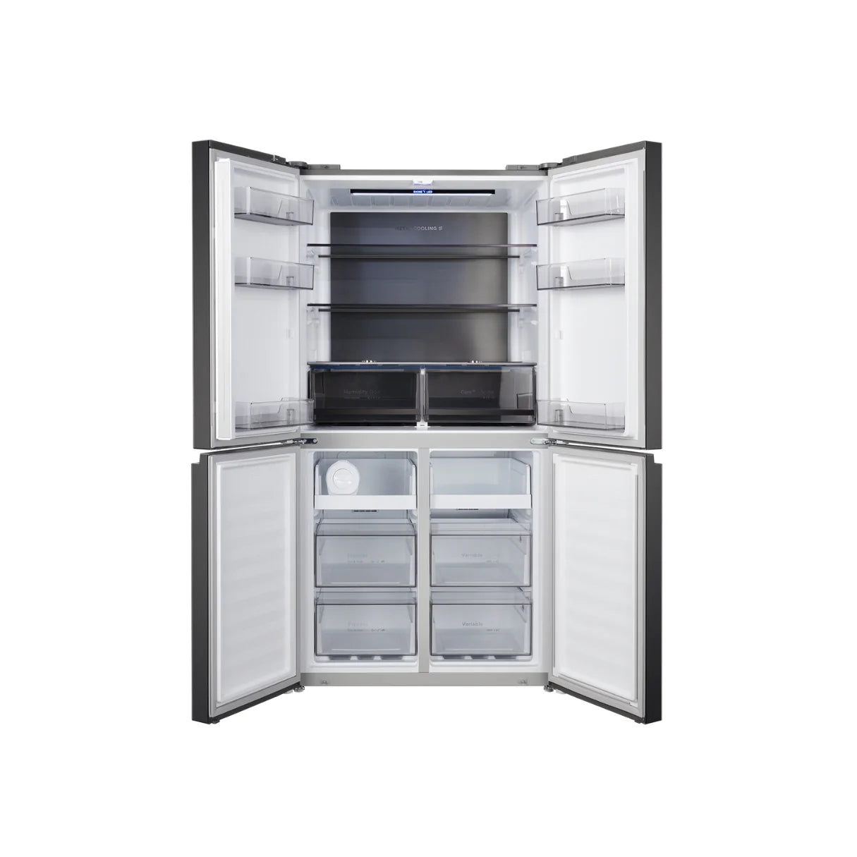 Chiq Black Steel 601L Cross door fridge