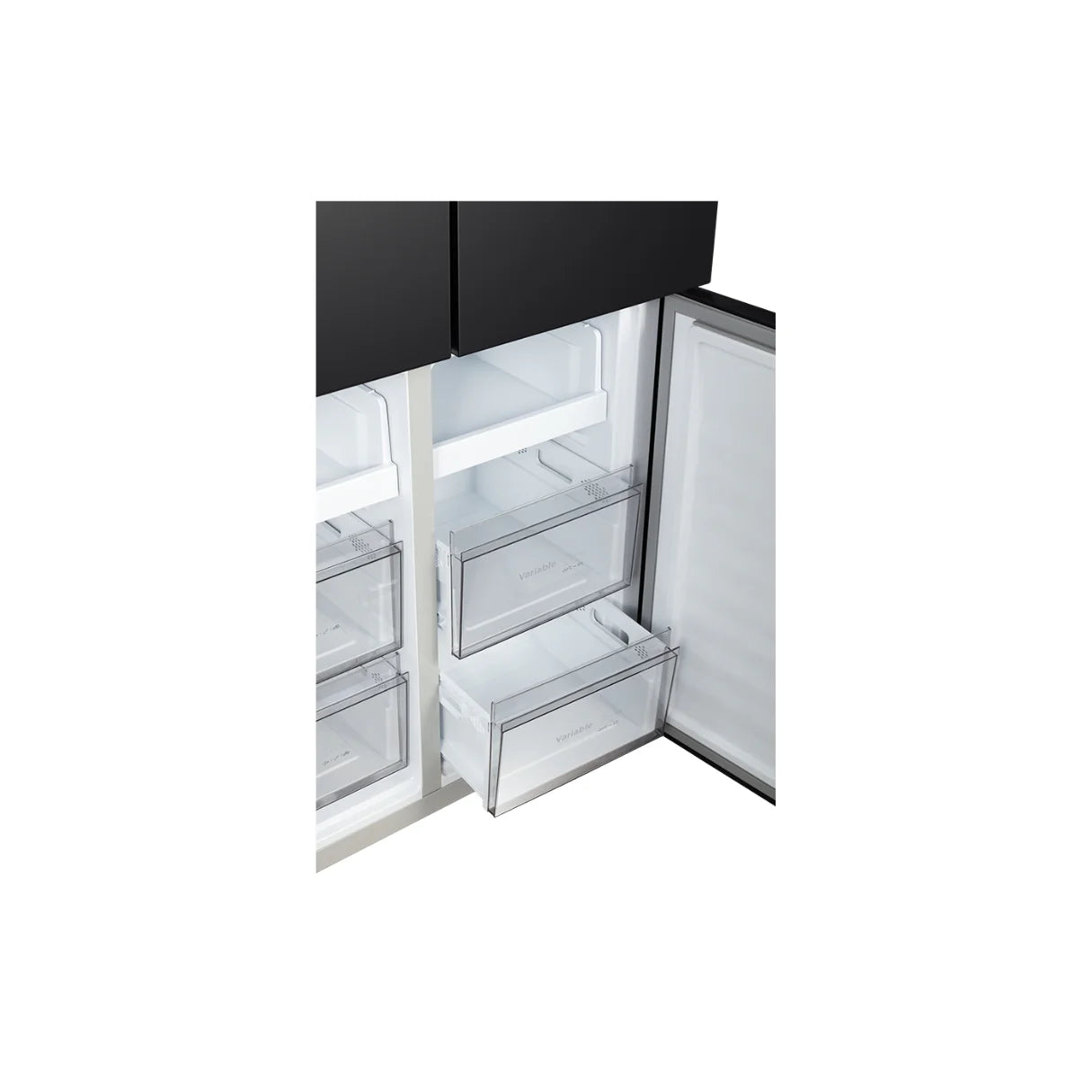 Chiq Black Steel 601L Cross door fridge