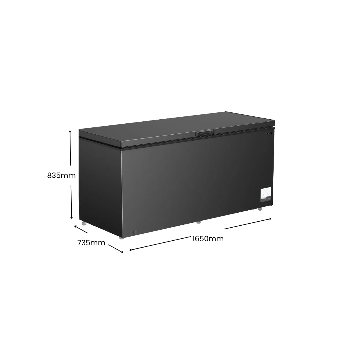 Chiq 500L black hybrid chest freezer