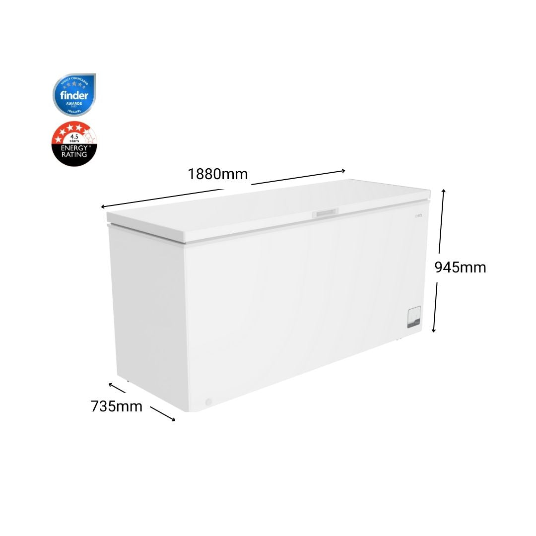 Chiq 700L White Hybrid chest freezer / fridge