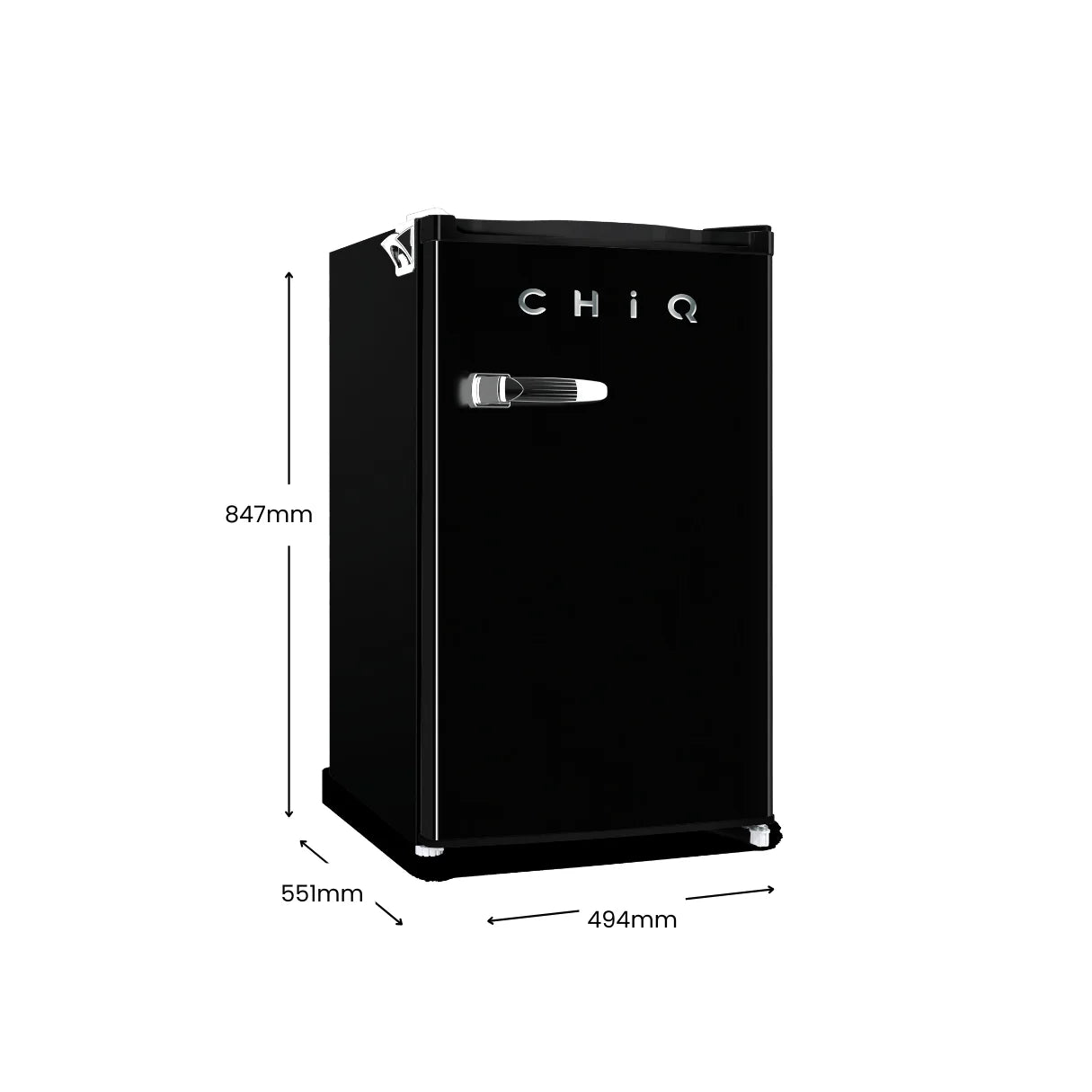 Chiq 125L Retro bar fridge black