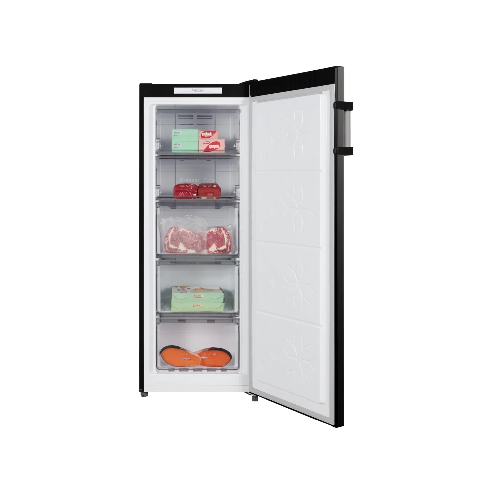Chiq 166L Hybrid Fridge / Freezer Black Steel