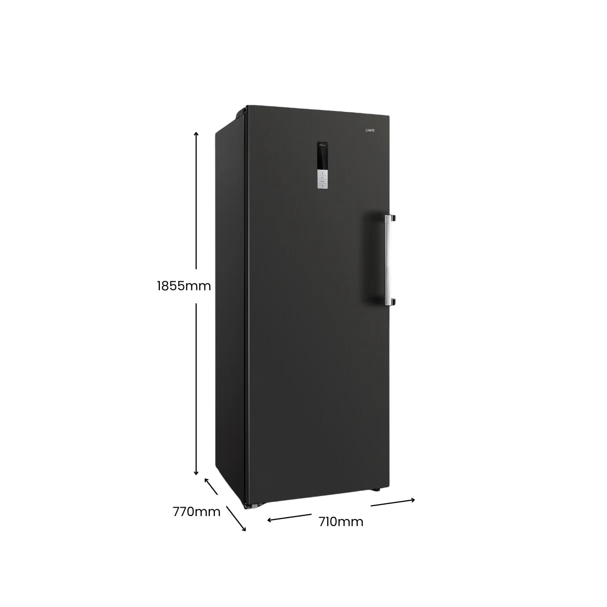 Chiq 380L CSH379NBSL5 Upright freezer Black Steel left hinge
