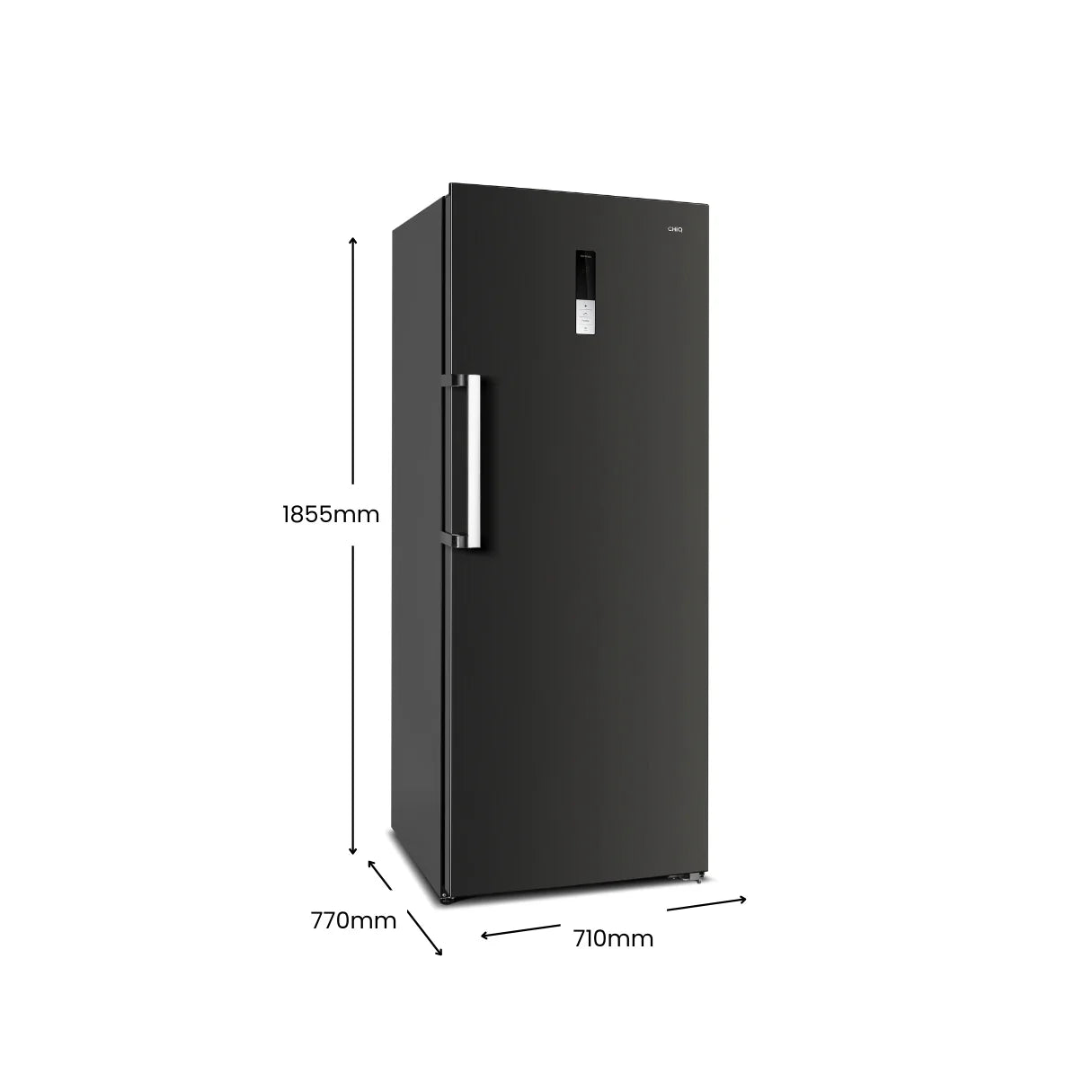 Chiq 380L - CSH379NBSR5 Upright freezer Black Steel Right hinge