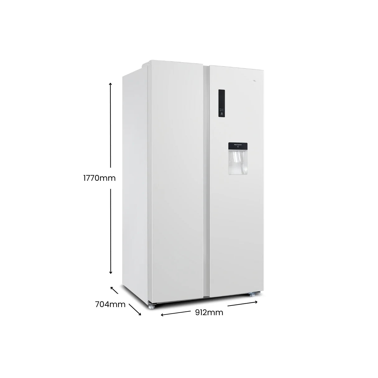 Chiq 559L Side by Side fridge with water dispenser White