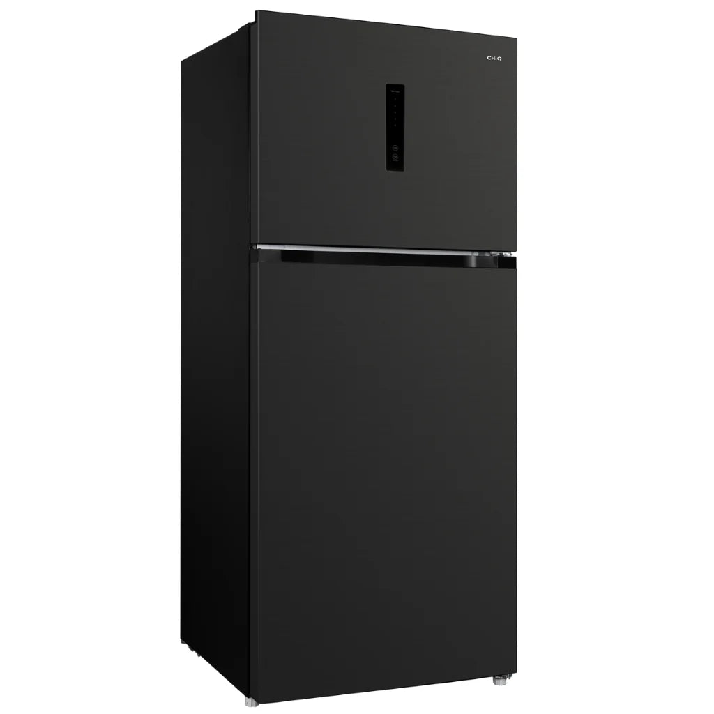 Chiq 410L Black Steel top mount fridge