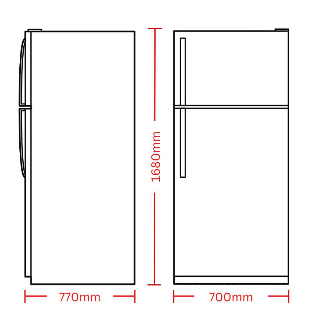 Chiq 410L Black Steel top mount fridge