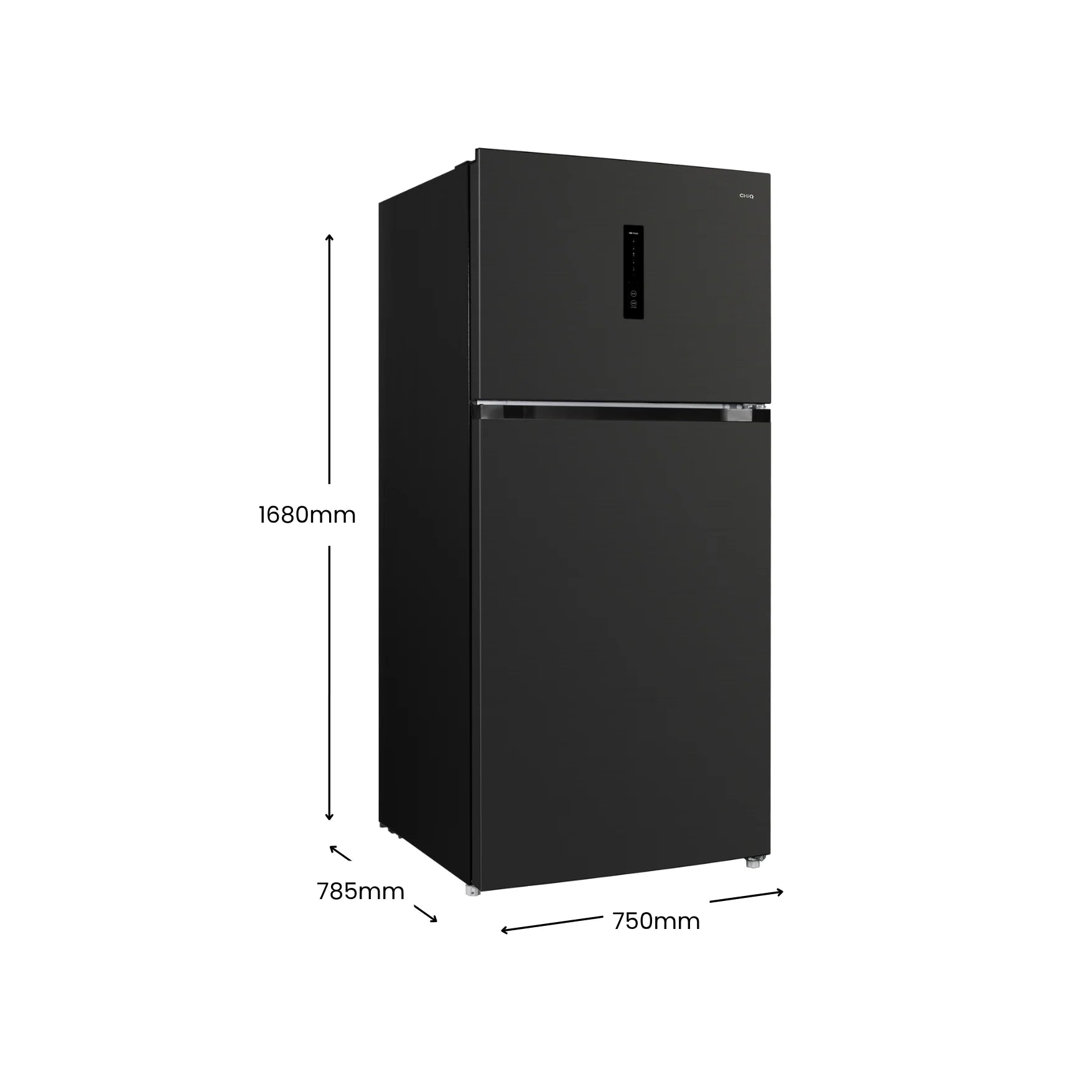 Chiq 515L Top Mount fridge Black Steel