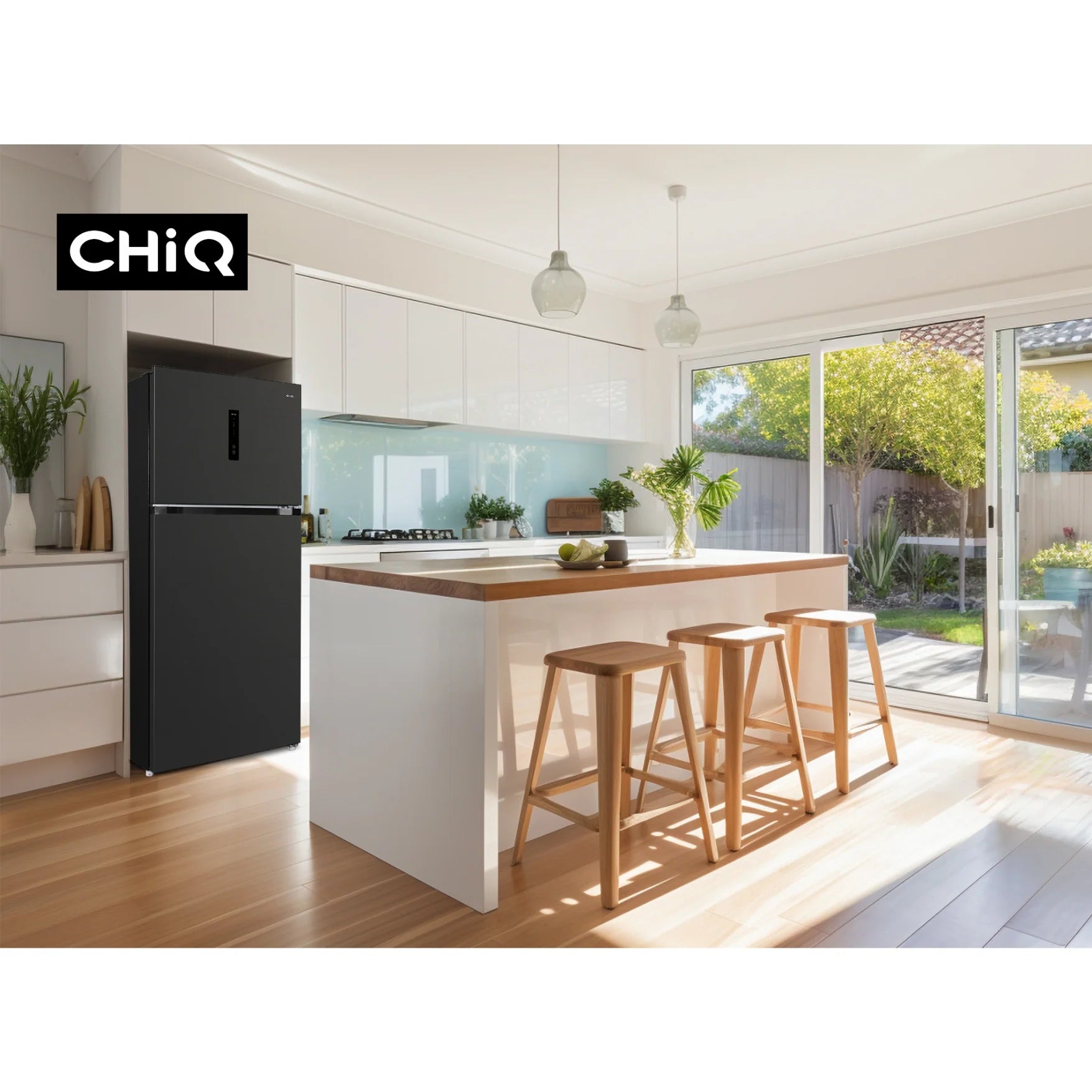 Chiq 515L Top Mount fridge Black Steel