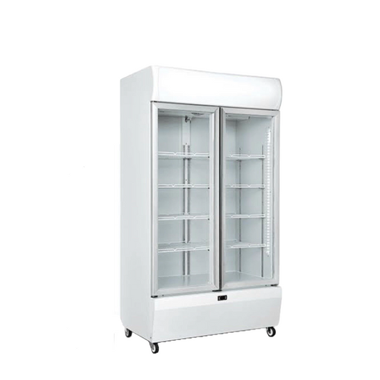 Eurotag 1000Lt White Double door display fridge