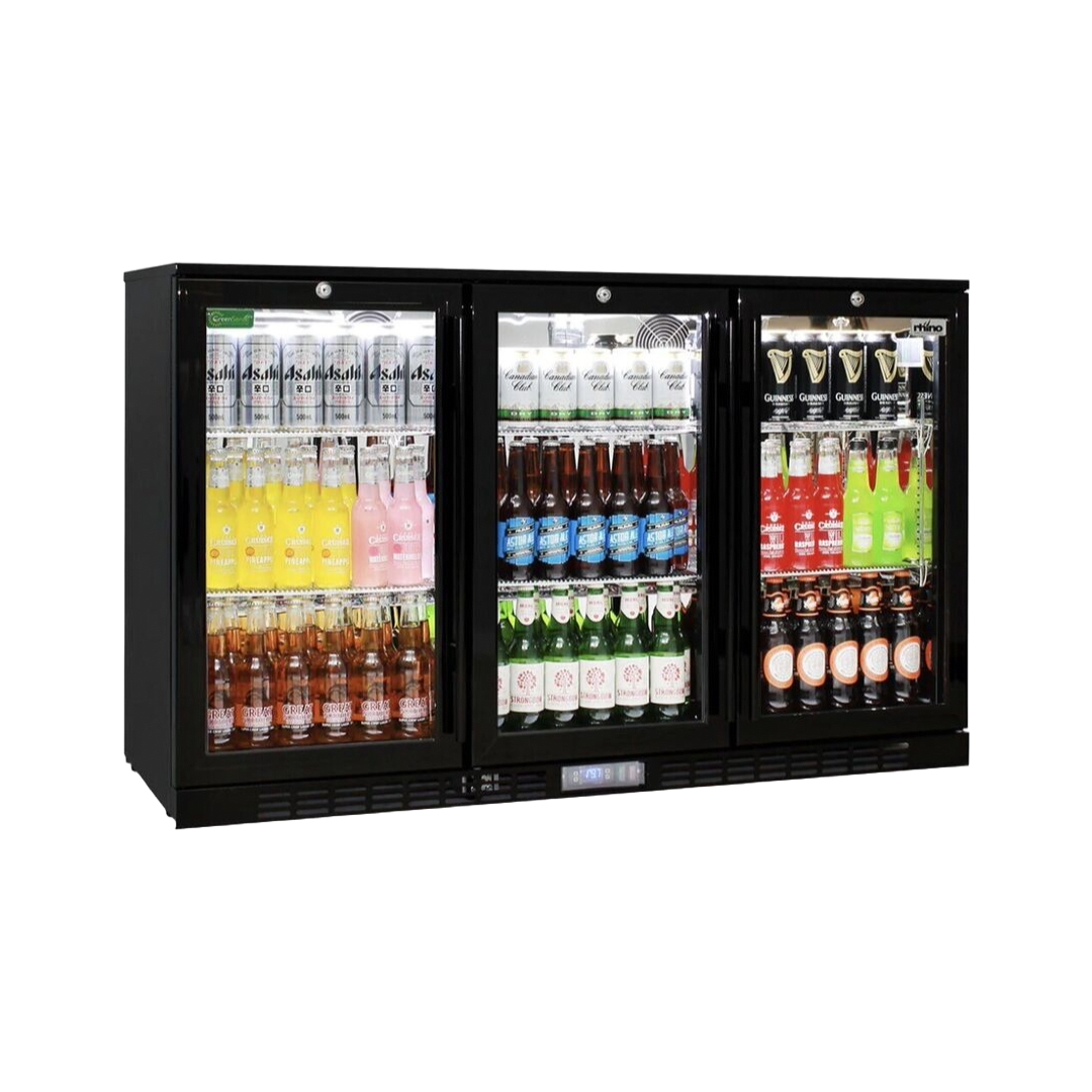 Eurotag 328lt Commercial 3 door under bench bar display fridge