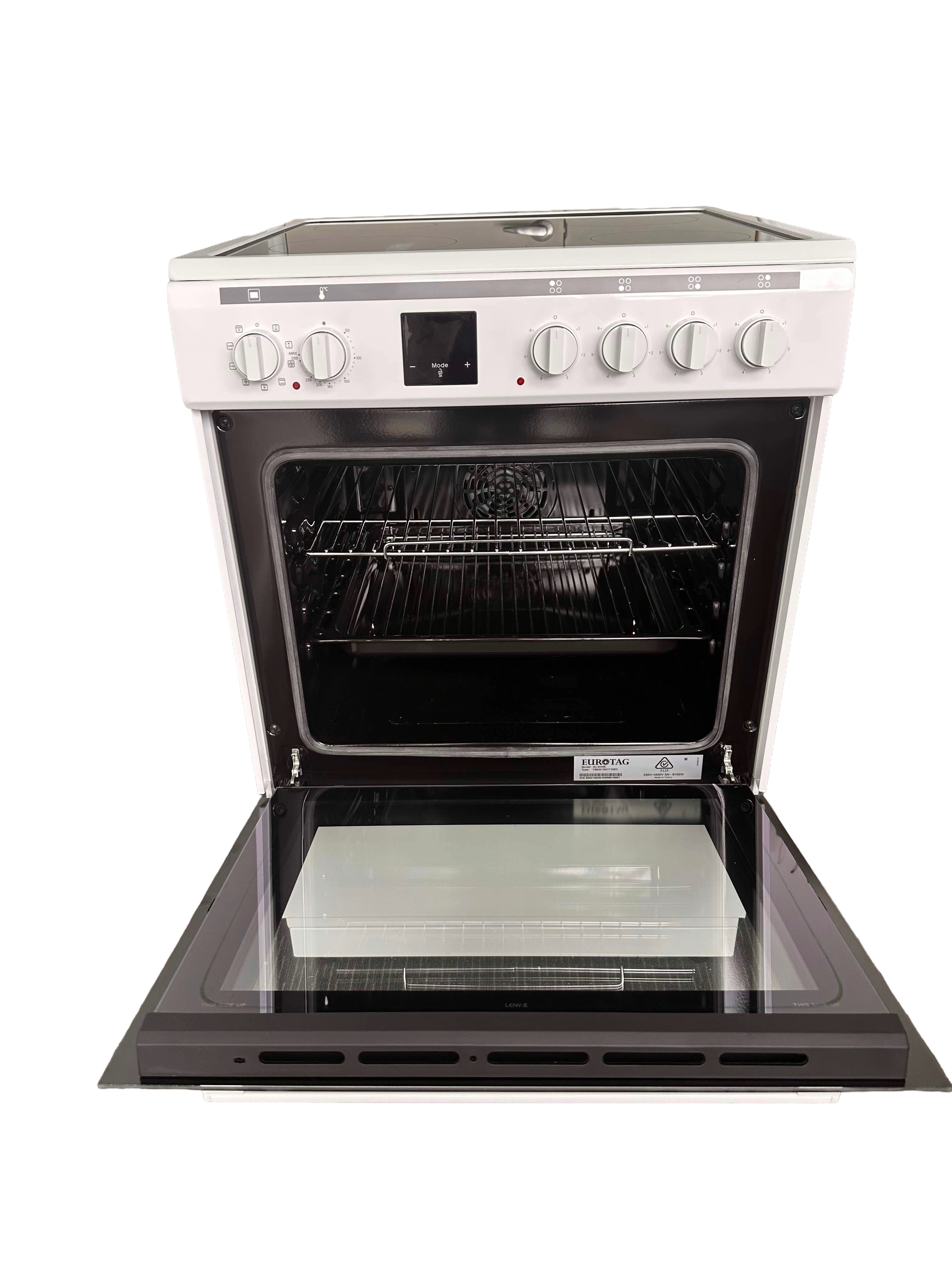 Eurotag 60cm Freestanding ceramic electric oven - White