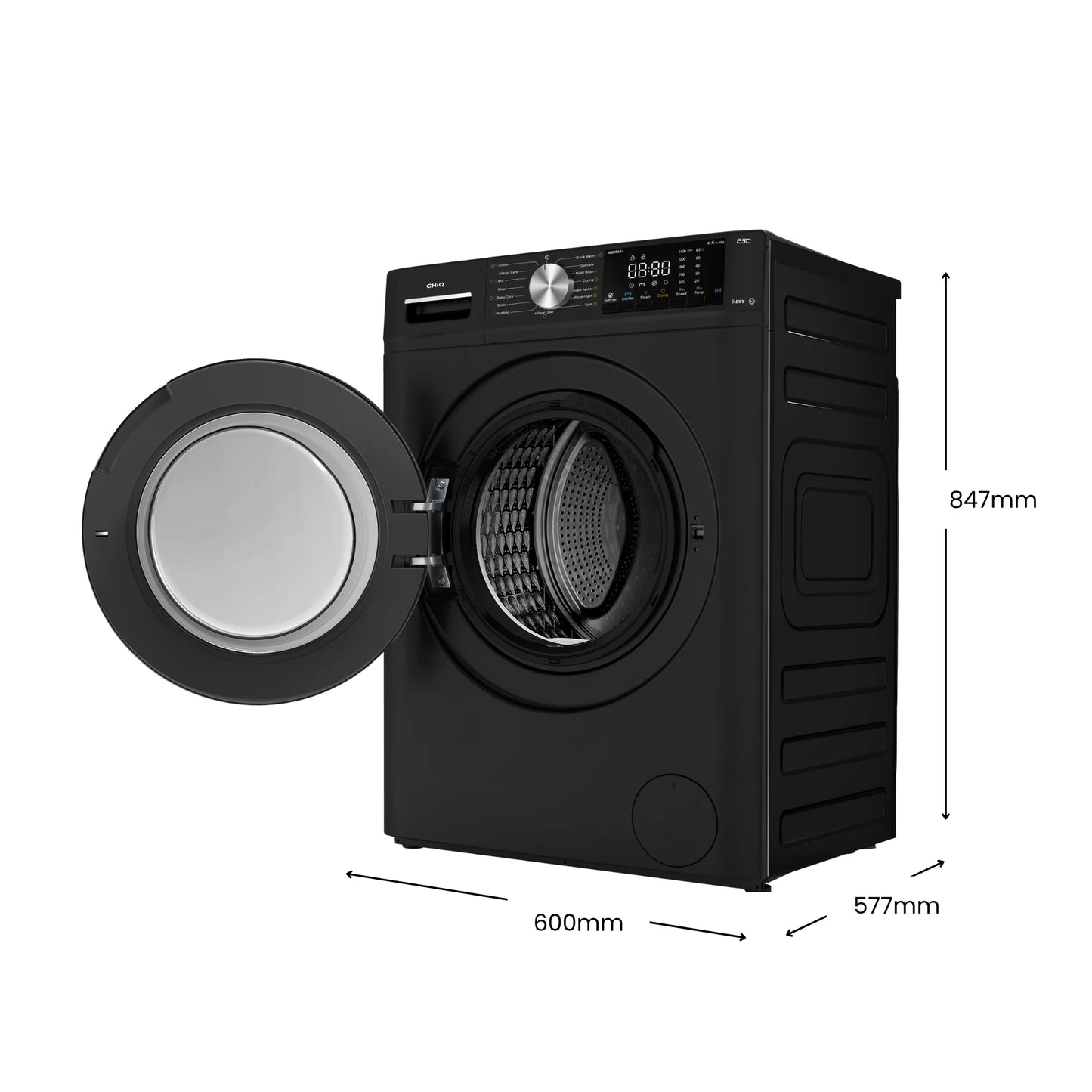 Chiq 8.5Kg Front load Washer & Dryer combo Black