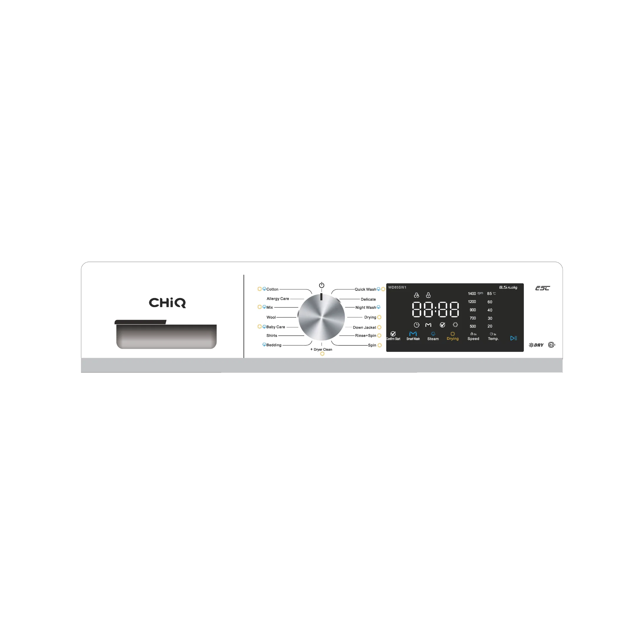 Chiq 8.5Kg Front load Washer & Dryer combo White