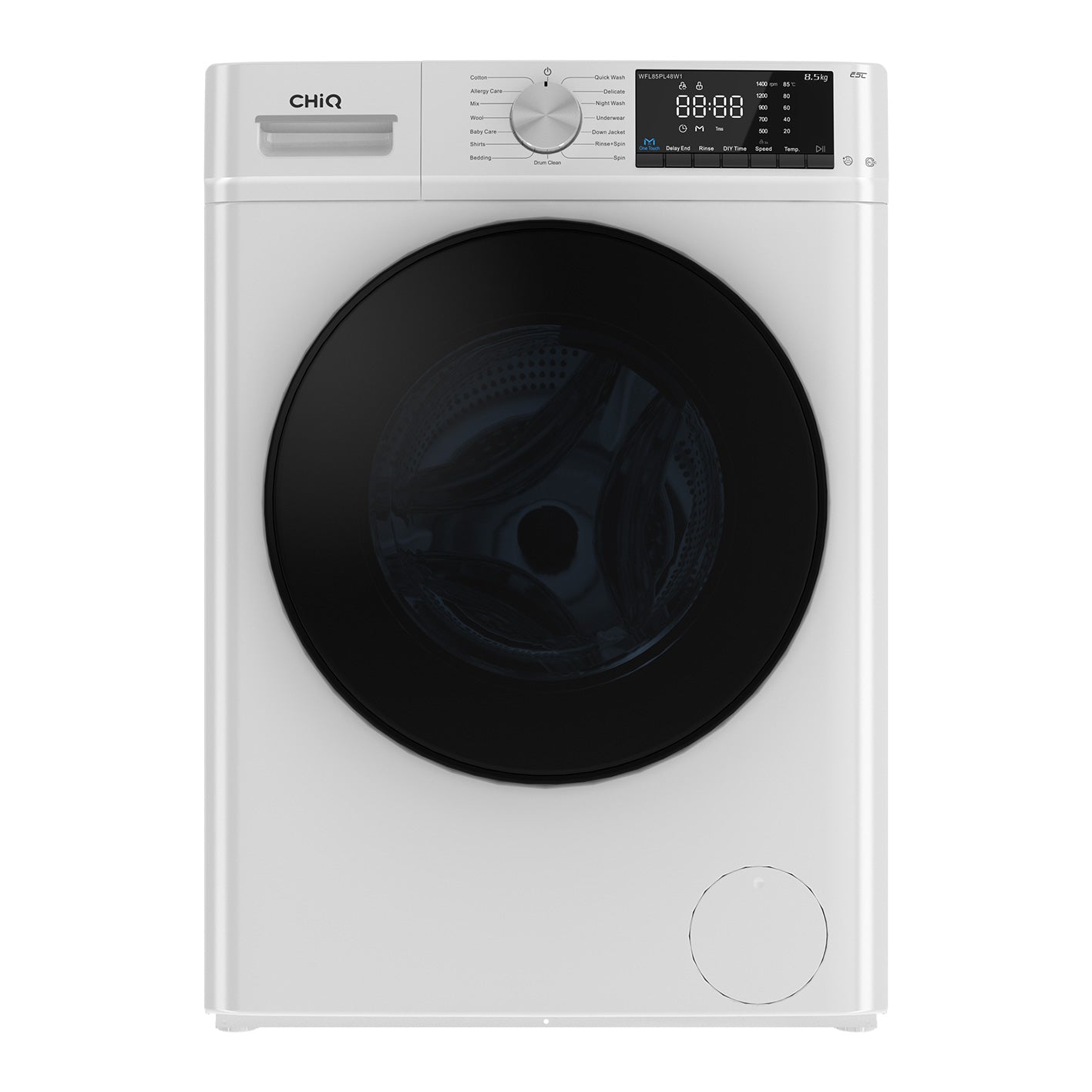 Chiq 8.5Kg White front loader washing machine