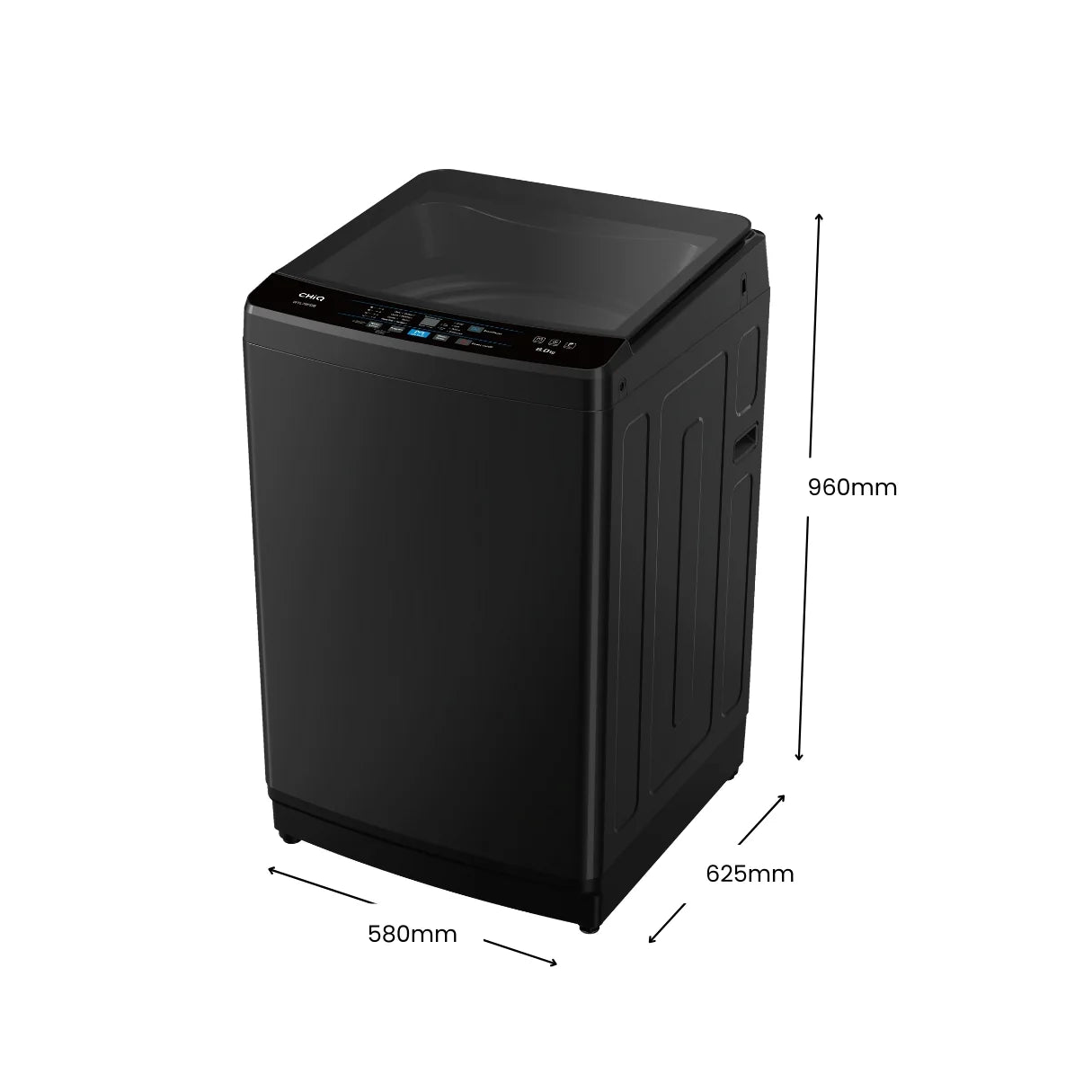 Chiq 8KG Top loader washing machine Black