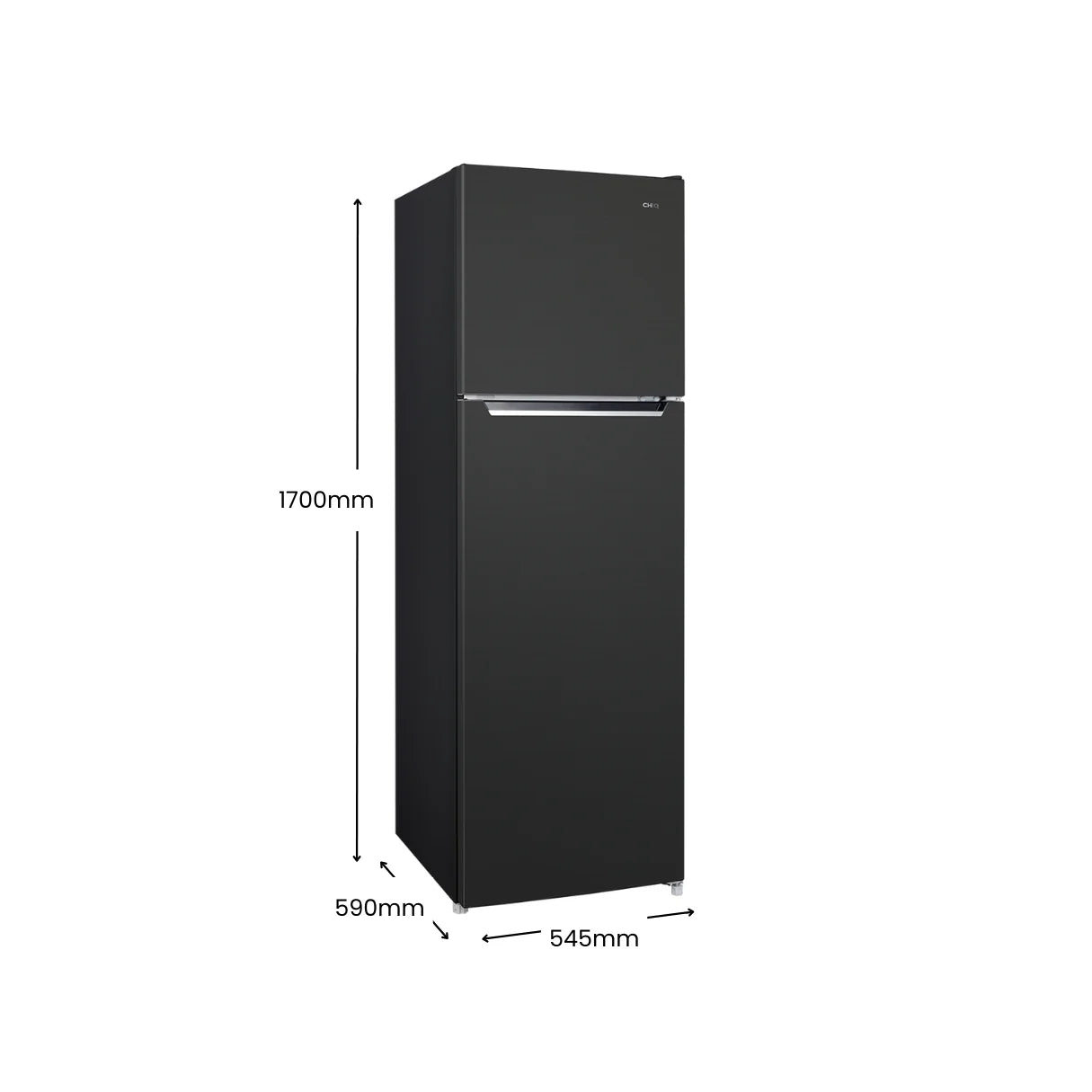 Chiq Black 255L top mount fridge