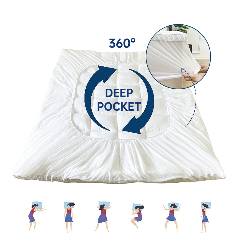 Mirelli Luxury Pillowtop Down Mattress Topper 10cm - Queen